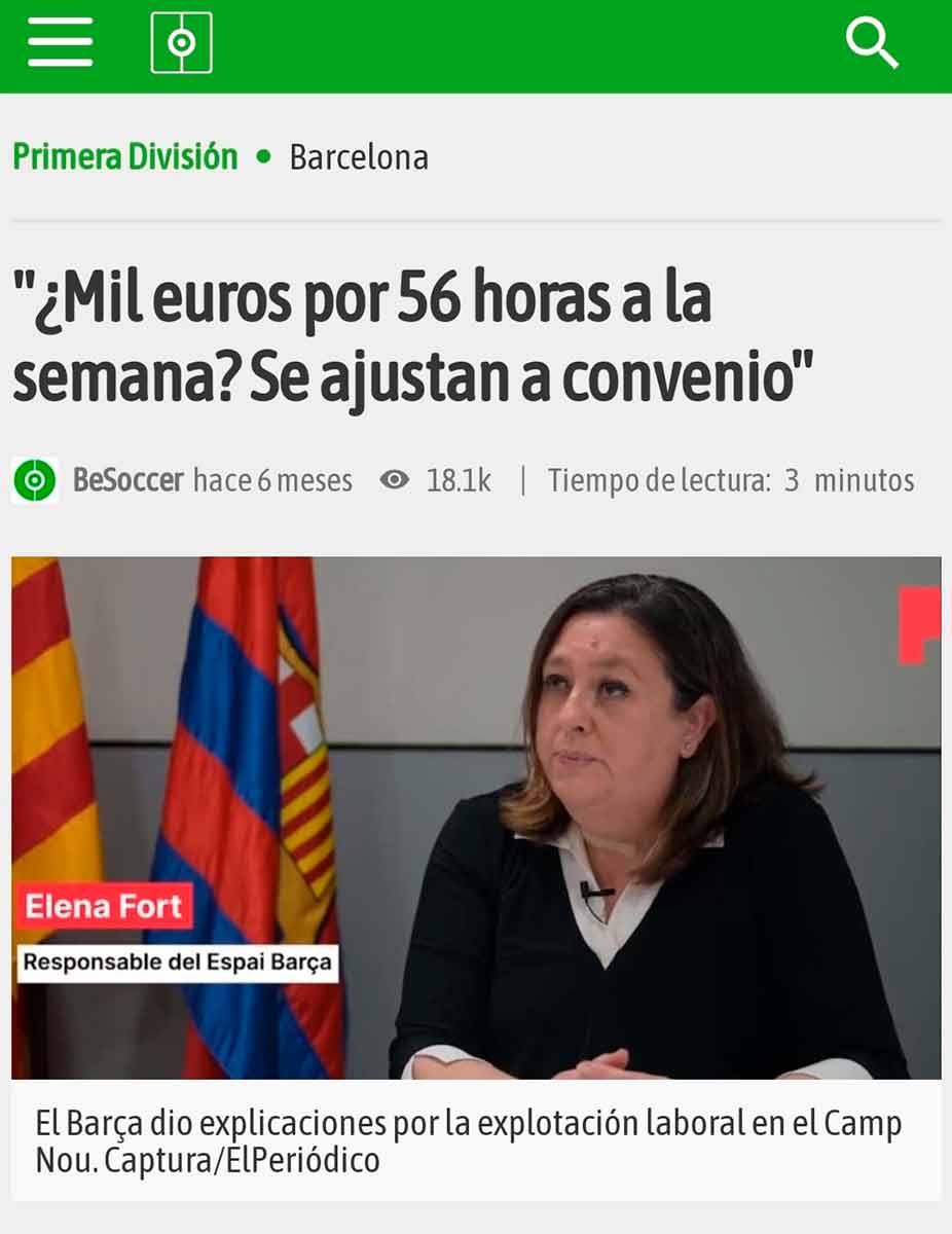 Elena Fort. "Se ajusta a convenio"